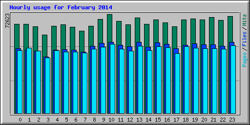 Hourly usage for February 2014