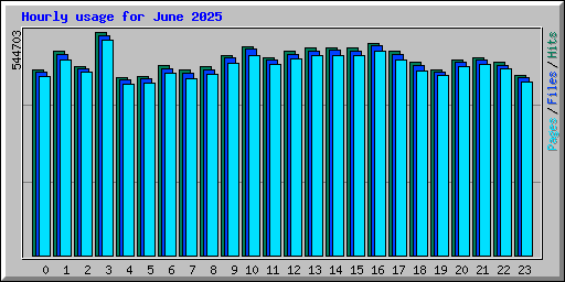 Hourly usage for June 2025