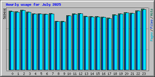 Hourly usage for July 2025