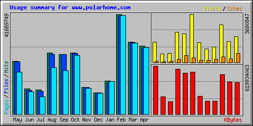 Usage summary for www.polarhome.com